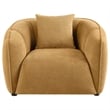 Pemberly Row Contemporary Fabric Upholstered Accent Chair in Mustard Yellow