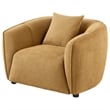 Pemberly Row Contemporary Fabric Upholstered Accent Chair in Mustard Yellow