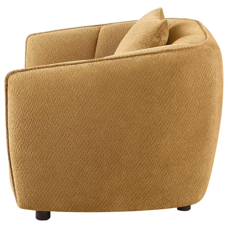 Pemberly Row Contemporary Fabric Upholstered Accent Chair in Mustard Yellow