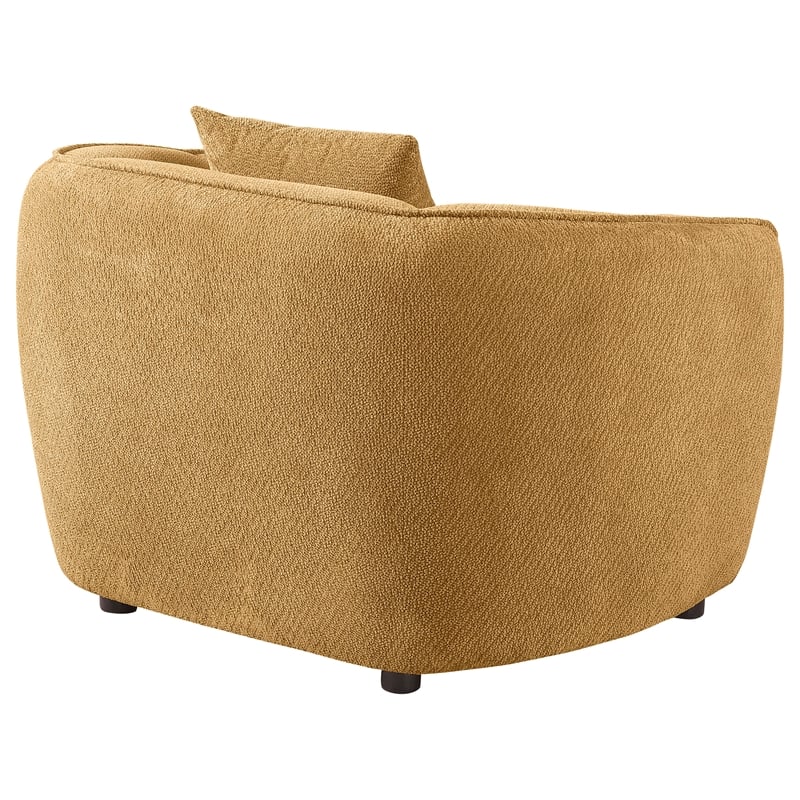 Pemberly Row Contemporary Fabric Upholstered Accent Chair in Mustard Yellow