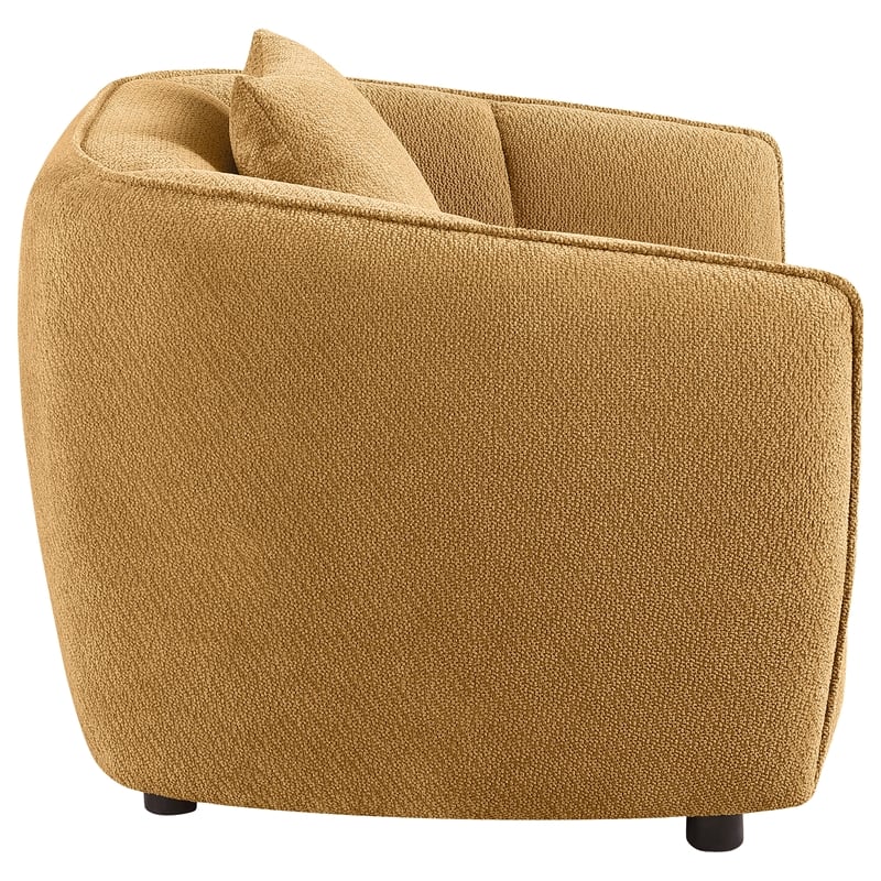 Pemberly Row Contemporary Fabric Upholstered Accent Chair in Mustard Yellow