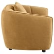 Pemberly Row Contemporary Fabric Upholstered Accent Chair in Mustard Yellow
