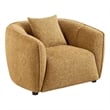 Pemberly Row Contemporary Fabric Upholstered Accent Chair in Mustard Yellow