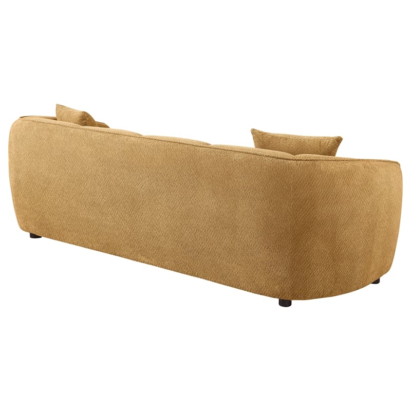 Pemberly Row Contemporary Fabric Upholstered Sofa in Mustard Yellow