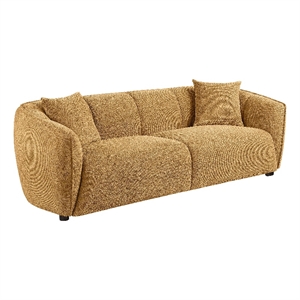 Pemberly Row Contemporary Fabric Upholstered Sofa in Mustard Yellow