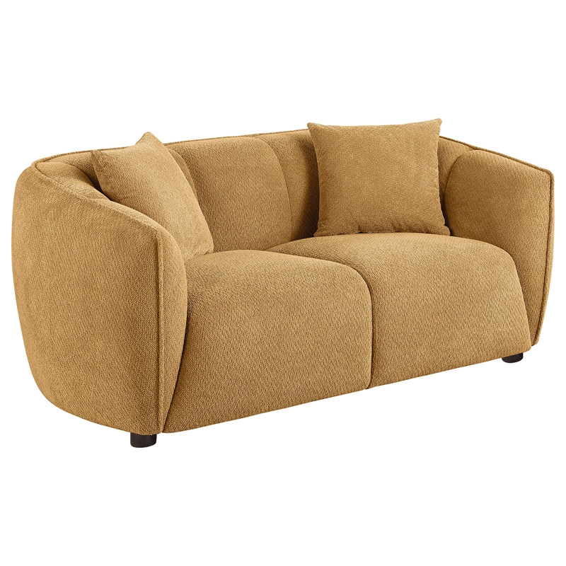 Pemberly Row 2-Piece Fabric Upholstered Sofa Set in Mustard Yellow