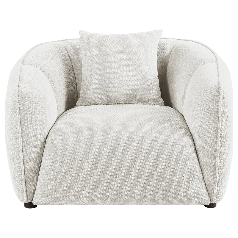 Pemberly Row Contemporary Fabric Upholstered Accent Chair in Sand
