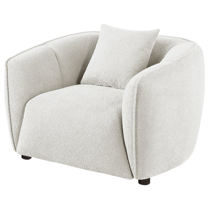 Pemberly Row Contemporary Fabric Upholstered Accent Chair in Sand