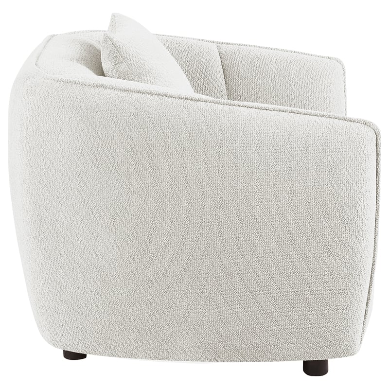 Pemberly Row Contemporary Fabric Upholstered Accent Chair in Sand