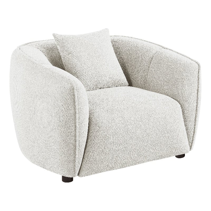 Pemberly Row Contemporary Fabric Upholstered Accent Chair in Sand