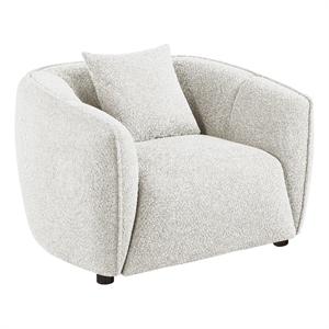 Pemberly Row Contemporary Fabric Upholstered Accent Chair in Sand