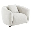 Pemberly Row Contemporary Fabric Upholstered Accent Chair in Sand
