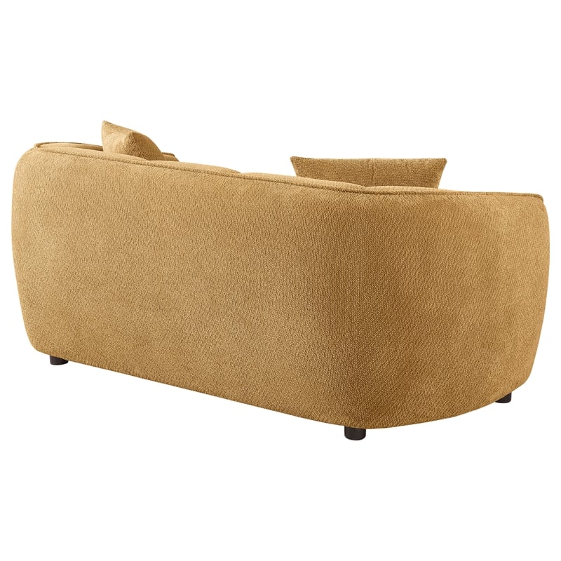 Pemberly Row Contemporary Fabric Upholstered Loveseat in Mustard Yellow