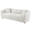 Pemberly Row Contemporary Fabric Upholstered Channel Back Sofa in Sand