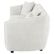 Pemberly Row Contemporary Fabric Upholstered Channel Back Sofa in Sand