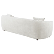 Pemberly Row Contemporary Fabric Upholstered Channel Back Sofa in Sand