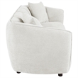 Pemberly Row Contemporary Fabric Upholstered Channel Back Sofa in Sand