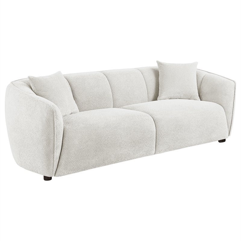 Pemberly Row Contemporary 2-Piece Fabric Upholstered Sofa Set in Sand