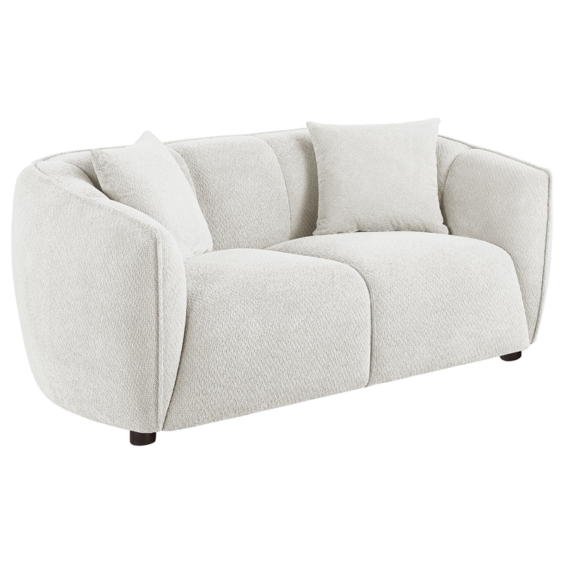 Pemberly Row Contemporary 2-Piece Fabric Upholstered Sofa Set in Sand