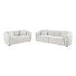 Pemberly Row Contemporary 2-Piece Fabric Upholstered Sofa Set in Sand