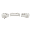 Pemberly Row Contemporary 3-Piece Fabric Upholstered Sofa Set in Sand