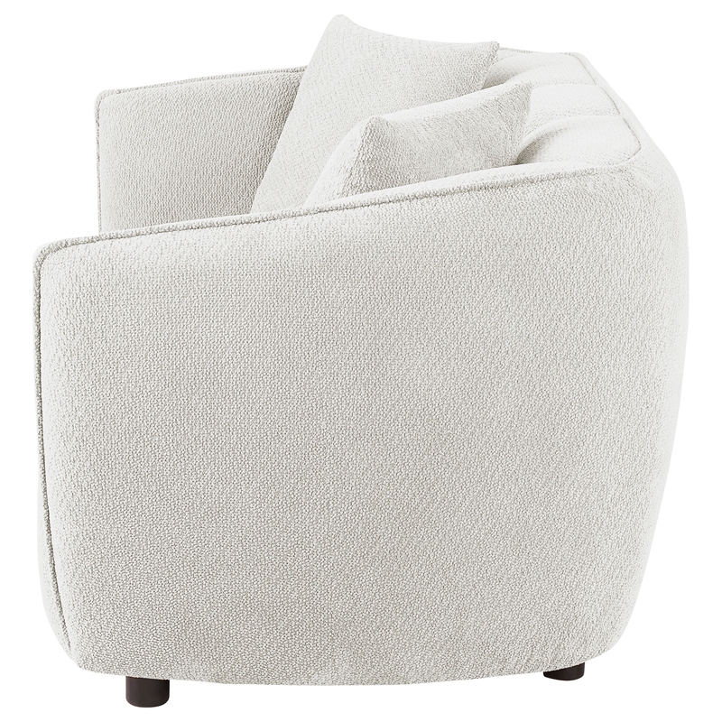 Pemberly Row Contemporary Fabric Upholstered Loveseat in Sand