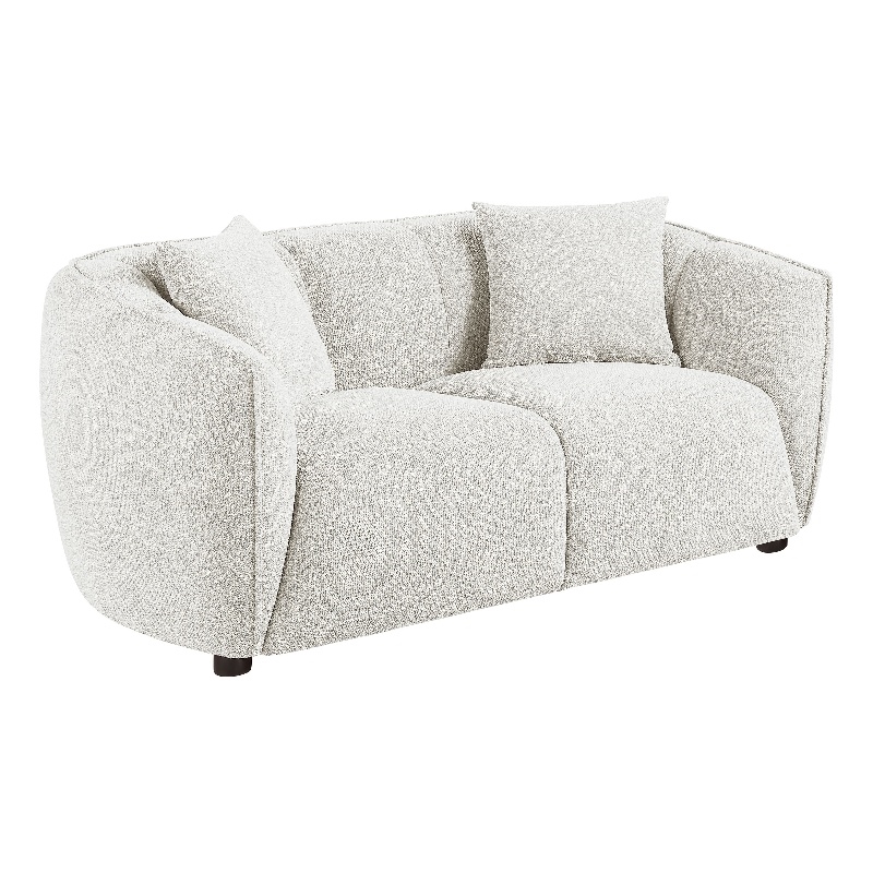 Pemberly Row Contemporary Fabric Upholstered Loveseat in Sand