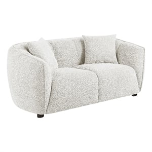 Pemberly Row Contemporary Fabric Upholstered Loveseat in Sand