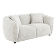 Pemberly Row Contemporary Fabric Upholstered Loveseat in Sand