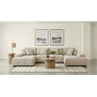 Pemberly Row U-Shaped Fabric Upholstered Sectional Sofa in Beige