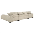 Pemberly Row U-Shaped Fabric Upholstered Sectional Sofa in Beige