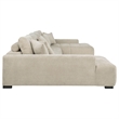 Pemberly Row U-Shaped Fabric Upholstered Sectional Sofa in Beige