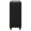 Pemberly Row 8-Drawer Velvet Upholstered LED Dresser in Black