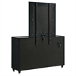 Pemberly Row 8-Drawer Velvet Upholstered LED Dresser and Mirror in Black