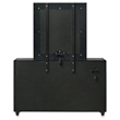 Pemberly Row 8-Drawer Velvet Upholstered LED Dresser and Mirror in Black