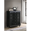 Pemberly Row 5-Drawer Velvet Upholstered LED Chest of Drawers in Black