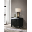 Pemberly Row 2-Drawer Velvet Upholstered LED Nightstand with USB in Black