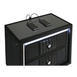 Pemberly Row 2-Drawer Velvet Upholstered LED Nightstand with USB in Black