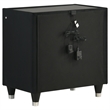 Pemberly Row 2-Drawer Velvet Upholstered LED Nightstand with USB in Black