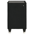 Pemberly Row 2-Drawer Velvet Upholstered LED Nightstand with USB in Black