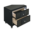 Pemberly Row 2-Drawer Velvet Upholstered LED Nightstand with USB in Black
