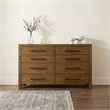 Pemberly Row 8-Drawer Transitional Wood Dresser in Warm Brown