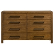 Pemberly Row 8-Drawer Transitional Wood Dresser in Warm Brown