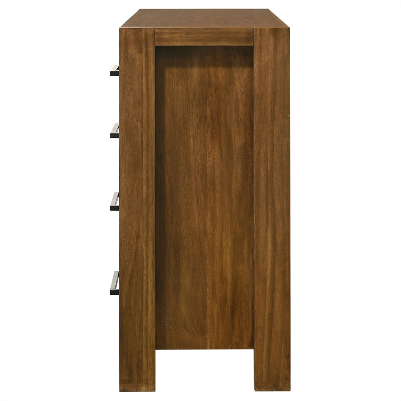 Pemberly Row 8-Drawer Transitional Wood Dresser in Warm Brown