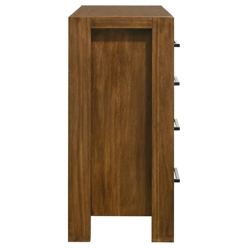 Pemberly Row 8-Drawer Transitional Wood Dresser in Warm Brown