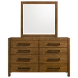 Pemberly Row 8-Drawer Wood Dresser and Mirror Set in Warm Brown