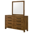 Pemberly Row 8-Drawer Wood Dresser and Mirror Set in Warm Brown