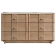 Pemberly Row 6-Drawer Sinter Stone Top Wood Dresser in Light Oak