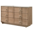 Pemberly Row 6-Drawer Sinter Stone Top Wood Dresser in Light Oak