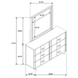 Pemberly Row 6-Drawer Sinter Stone Top Dresser and Mirror in Light Oak